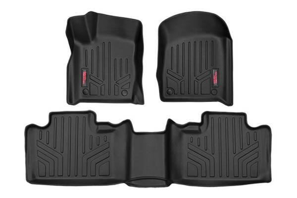 Rough Country - Heavy Duty Floor Mats Front/Rear-13-20 Jeep Grand Cherokee WK2 w/Factory Post Style Floormat Connector Rough Country