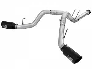 aFe Power 4in DPF-Back Exhaust Ford F-250/350 Superduty 11-14 V8-6.7L Blk-Dual - 49-03065-B