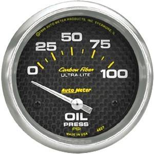 Autometer - Autometer 4827 Carbon Fiber 2 5/8" Oil Pressure - Image 2