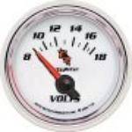 Autometer 7192 C2 Series Short Sweep Voltmeter Gauge 8-18V 2-1/16in