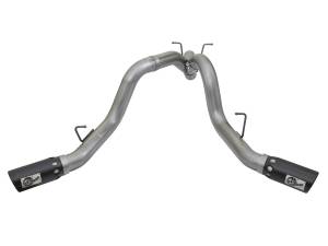 AFE - AFE Large Bore-HD 4" 409 Stainless Steel DPF-Back Dual Exhaust System W/Black Tips 17-19 L5P Duramax - Image 1
