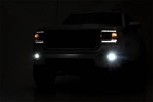 2 Inch Cree LED Fog Light Kit Black Series 14-15 Sierra 1500 Rough Country