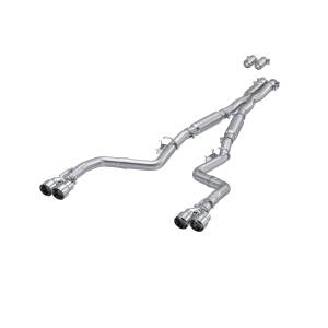 MBRP - 15-23 Dodge Challenger Aluminized Steel 3 Inch Dual Cat Back Quad Tips (Street Version) Exhaust System MBRP