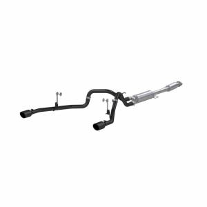 21-Up Ford F-150 Black Coated Aluminized Steel 3 Inch Cat-Back 2.5 Inch Dual Split Rear Exhaust System MBRP