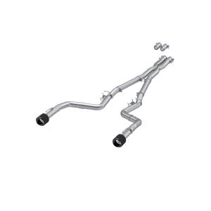 T304 Stainless Steel 3.0 Inch Cat-Back Dual Rear Race Profile with Dual Carbon Fiber Tips 15-23 Dodge Charger MBRP