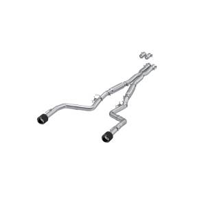 T304 Stainless Steel 3.0 Inch Cat-Back Dual Rear Street Profile with Dual Carbon Fiber Tips 15-23 Dodge Charger MBRP