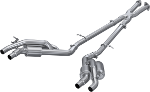 2022-2023 Kia Stinger 3.3L AWD/RWD 2.5 Inch Cat-Back Dual Split Rear Quad Outlet T304 Stainless Steel Active Exhaust MBRP
