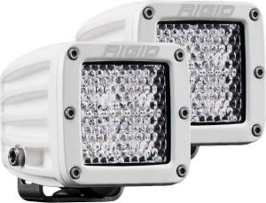 Hybrid Diffused Surface Mount White Housing Pair D-Series Pro RIGID Industries