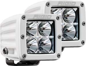 Hybrid Flood Surface Mount White Housing Pair D-Series Pro RIGID Industries