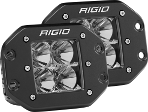 Flood Flush Mount Black Pair D-Series Pro RIGID Industries