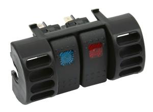 87-96 Jeep TJ Upper Air Vent Switch Pod W/ 2 Rocker Switches Blue and Red Daystar