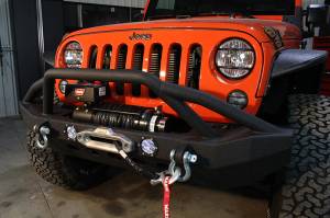 Fishbone Offroad - Jeep JK Front Winch Bumper W/LEDs Full Width 07-18 Wranger JK Black Texured Powercoated Fishbone Offroad - Image 2