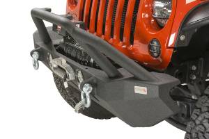 Fishbone Offroad - Jeep JK Front Winch Bumper W/LEDs Full Width 07-18 Wranger JK Black Texured Powercoated Fishbone Offroad - Image 4