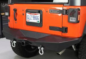 Fishbone Offroad - Jeep JK Rear Bumper 07-18 Wrangler JK Rubicon and Unlimited Steel Black Textured Powdercoat Manowar Series Fishbone Offroad - Image 2