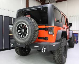 Fishbone Offroad - Jeep JK Rear Bumper W/LED's 07-18 Wrangler JK Rubicon and Unlimited Steel Black Textured Powdercoat Fishbone Offroad - Image 2