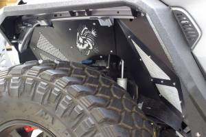 Fishbone Offroad - Jeep JL Inner Fenders For 18-Current Wrangler JL,  2020-Current JT Gladiator Front Pair Aluminum Black Powdercoat Fishbone Offroad - Image 9