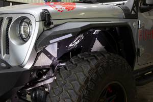 Fishbone Offroad - Jeep JL Inner Fenders For 18-Current Wrangler JL,  2020-Current JT Gladiator Front Pair Aluminum Black Powdercoat Fishbone Offroad - Image 10