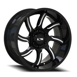 Cast Aluminum Wheels 151 20x9 Milled Gloss Black 6 On 139.7 Bolt Pattern 18 Offset ION Wheels