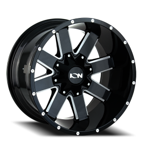 Cast Aluminum Wheels 141 GB 20x12 Milled Spokes Gloss Black 8 On 180 Bolt Pattern -44 Offset ION Wheels