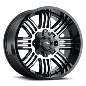 Cast Aluminum Wheels 144 GB 20x10 Machined Gloss Black 8 On 165.1 Bolt Pattern -19 Offset ION Wheels