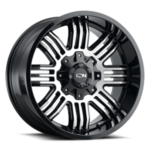 Cast Aluminum Wheels 144 GB 20x10 Machined Gloss Black 8 On 170 Bolt Pattern -19 Offset ION Wheels