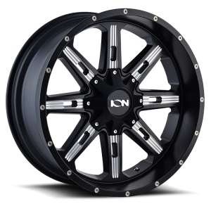 Cast Aluminum Wheels 184 SB 20x9 Milled Spokes Satin Black 8 On 180 Bolt Pattern 18 Offset ION Wheels