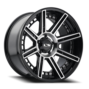 Cast Aluminum Wheels 149 BM 20x9 Machined Black 8 On 180 Bolt Pattern -12 Offset ION Wheels