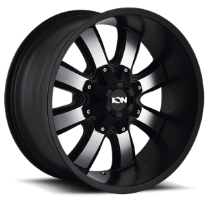 Cast Aluminum Wheels 189 SB 20x9 Machined Face Satin Black 8 On 180 Bolt Pattern 0 Offset ION Wheels