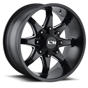 Cast Aluminum Wheels 181 SB-M 20x9 Milled Spokes Satin Black 8 On 180 Bolt Pattern -12 Offset ION Wheels