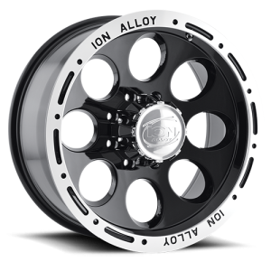 Cast Aluminum Wheels 174 18x9 Machined Lip Black 8 On 165.1 Bolt Pattern 0 Offset ION Wheels