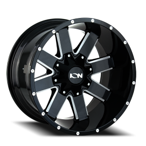 Cast Aluminum Wheels 141 GB 18x9 Milled Spokes Gloss Black 8 On 180 Bolt Pattern 18 Offset ION Wheels