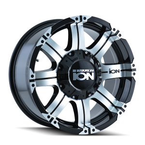 Cast Aluminum Wheels 187 16x8 Machined Face Black 8 On 165.1/8 On 170 Bolt Pattern 10 Offset ION Wheels