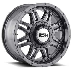 Cast Aluminum Wheels 186 GY 17x8 Gunmetal Gray 5 On 135/5 On 139.7 Bolt Pattern 10 Offset ION Wheels
