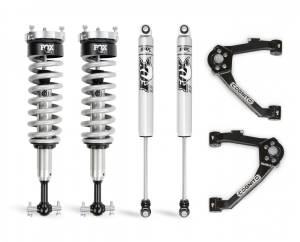 Cognito Motorsports - Cognito 3-Inch Performance Leveling Kit With Fox 2.0 IFP Shocks for 14-18 Silverado/Sierra 1500 2WD/4WD With OEM Stamped Steel/Cast Aluminum Control Arms