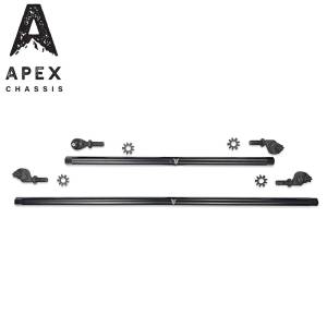 Apex Chassis Heavy Duty 1 Ton Tie Rod & Drag Link Assembly in Steel Fits: 07-18 Jeep Wrangler JK JKU Rubicon Sahara Sport. Note this NO-FLIP kit fits vehicles with a lift of 3.5 inches or less