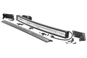 Dodge 40-inch Curved LED Light Bar Hidden Bumper Kit w/Chrome Series DRL LED For 10-18 Ram 2500/3500 Rough Country