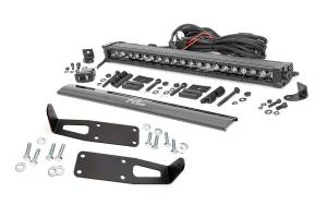 Dodge Hidden Bumper Kit w/ 20-Inch LED Light Bar Black Series w/ White DRL 03-18 Ram 2500/3500 Rough Country