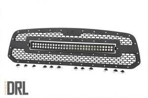 Dodge Mesh Grille 30 Inch Dual Row Black Series LED w/Amber DRL 13-18 RAM 1500 Rough Country