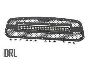 Dodge Mesh Grille 30 Inch Dual Row Black Series LED w/Cool White DRL 13-18 RAM 1500 Rough Country