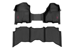 Heavy Duty Floor Mats Front/Rear-12-18 Dodge RAM 1500 Crew/Mega Cab Half Console Rough Country