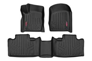 Heavy Duty Floor Mats Front/Rear-13-20 Jeep Grand Cherokee WK2 w/Factory Hook Style Floormat Connector Rough Country