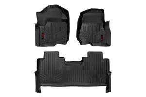 Heavy Duty Floor Mats Front/Rear-17-20 Ford Super Duty Crew Cab Bucket Seats Rough Country