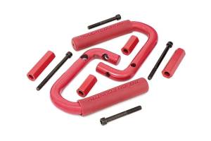 Jeep Front Solid Steel Grab Handles 07-18 Wrangler JK Red Rough Country