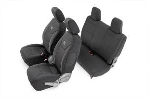 Jeep Neoprene Seat Cover Set Black 07-10 Wrangler JK 2 Door Rough Country