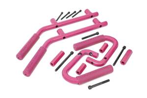 Jeep Solid Steel Grab Handle Set 07-18 Wrangler JK Pink Rough Country