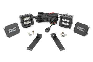 LED Light Kit Ditch Mount 2 Inch Black Pair Spot Jeep KL 14-21 Rough Country