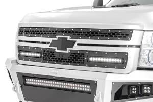 Mesh Grille w/Dual 12 Inch Black Series LEDs 11-14 Silverado HD Rough Country