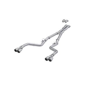 15-23 Dodge Challenger Aluminized Steel 3 Inch Dual Cat Back Quad Tips (Race Version) Exhaust System MBRP