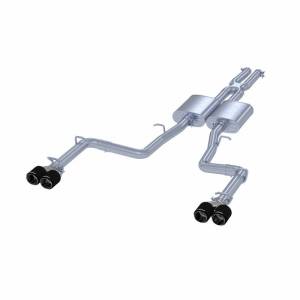 15-23 Dodge Challenger T304 Stainless Steel 2.5 Inch Cat Back Dual Rear Exit with Carbon Fiber Tips Exhaust System MBRP