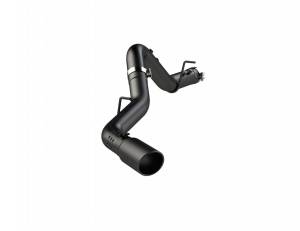 20-2023 Silverado/Sierra 2500/3500 Armor BLK Black Coated Aluminized Steel 4 Inch Filter Back Single Side Exit Exhaust System MBRP